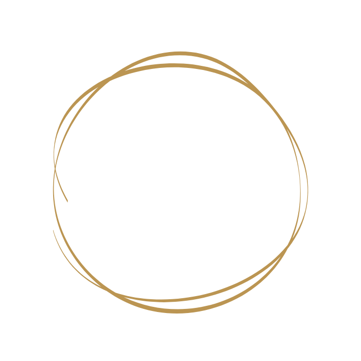 Goldene Linie in Kreisform auf weißem Hintergrund.