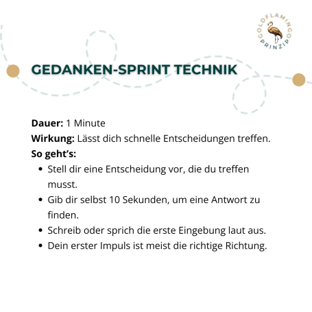 Übung GEDANKEN-SPRINT TECHNIK