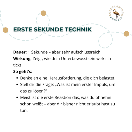 Übung ERSTE SEKUNDE TECHNIK